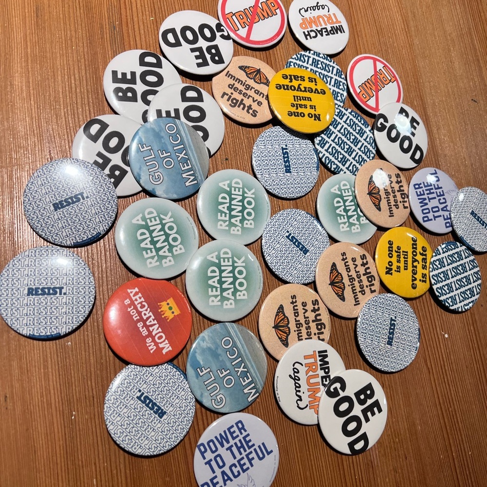 Political & Protest Buttons (Be Good, Anti-ICE)